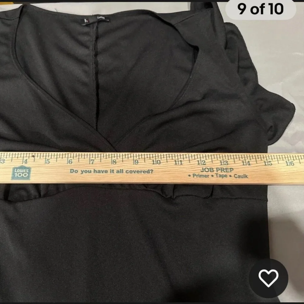 Vintage Girls Large Little Black Dress V-Neck‎ Fit And Flare Party Womens XS LBD